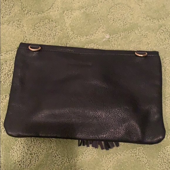 Black leather fringe clutch - Picture 2 of 5
